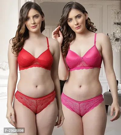 Classy Cotton Solid Lingerie Set For Women Pack of 2-thumb0