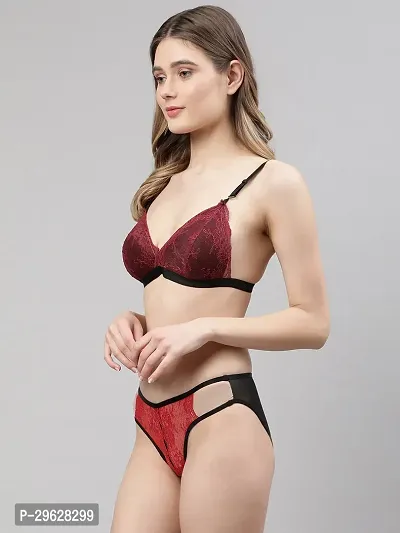 Classy Cotton Solid Lingerie Set For Women-thumb3