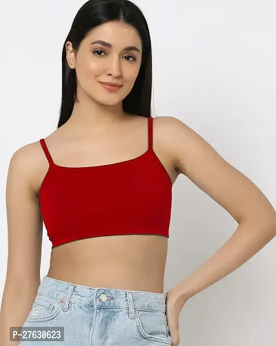 Stylish Red Cotton Solid Bras For Women-thumb0