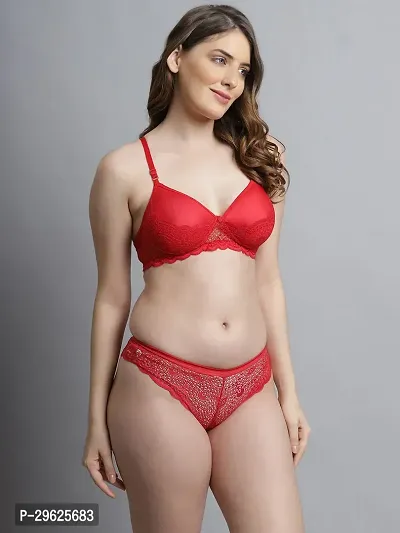 Classy Cotton Solid Lingerie Set For Women-thumb2