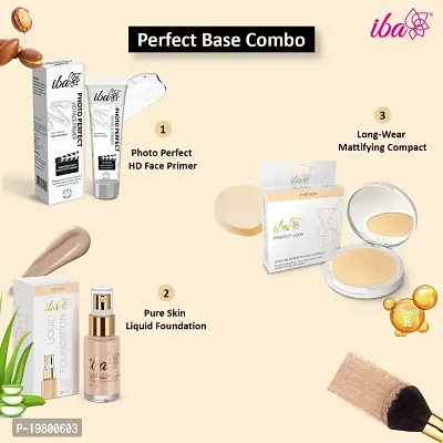 Iba Primer + Foundation + Compact Combo, Golden Beige, 30 millilitre l Long Lasting, Full Coverage Base Makeup l Vegan  Cruelty Free-thumb5