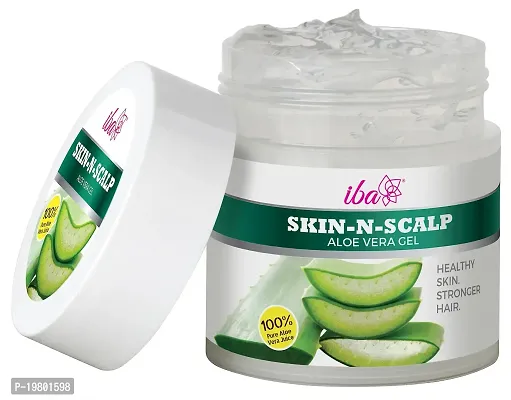 Iba Skin - N - Scalp Aloe Vera Gel for Face, Skin  Hair 100g | 100% Pure Aloe Vera Gel | For Hydrates, Moisturizes, Nourished and Glowing Skin, Healthy Scalp and Stronger Hair