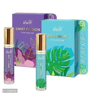 Iba Rain Drops - Sweet Passion Pure Perfume Combo l Alcohol Free Long Lasting l Vegan  Cruelty Free