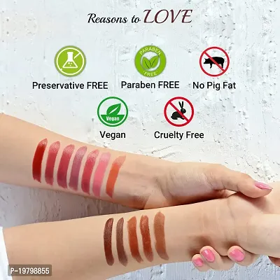Iba Pure Lips Long Stay Matte Lipstick, M06 Bold Red, 4g l 100% Vegan  Natural l Highly Pigmentated l Long Lasting-thumb3