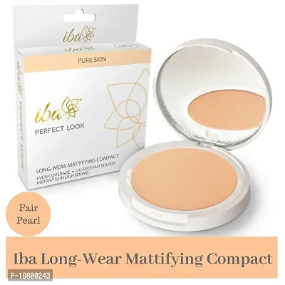 Iba Pure Skin Perfect Look Long Wear Mattifying Compact - Fair Pearl 6g | Even Coverage | Oil Free | Matte Finish | SPF 15 | Face Makeup | 100% Natural Vegan  Cruelty-Free