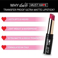 Iba Must Have Transfer Proof Ultra Matte Lipstick Shade 04 Friends Forever, 3.2g | Enriched with Vitamin E and Cocoa Butter | Highly Pigmented and Long Lasting Matte Finish | Waterproof | 100% Vegan-thumb1