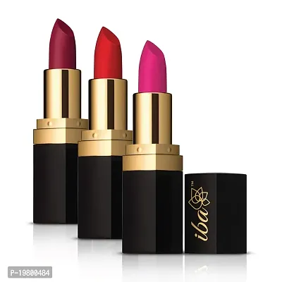 Iba Lipstick Combo 6 - Party Ready Matte Long Stay, Multicolor, 4 g (Pack of 3) l 100% Vegan  Natural l Highly Pigmentated l Long Lasting-thumb2