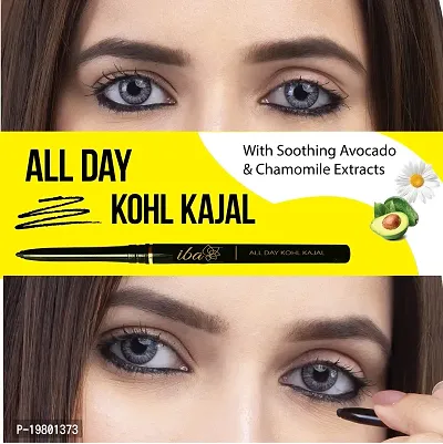 Iba All Day Kohl Kajal, Jet Black, 0.35g (Pack of 2) | For Eye Makeup l 24 Hr Long Stay | Smudge Proof  Waterproof Eye Makeup | Deep Matte Finish | Enriched with Avocado Extracts  Vitamin E | 100% Natural, Vegan  Cruelty Free-thumb5