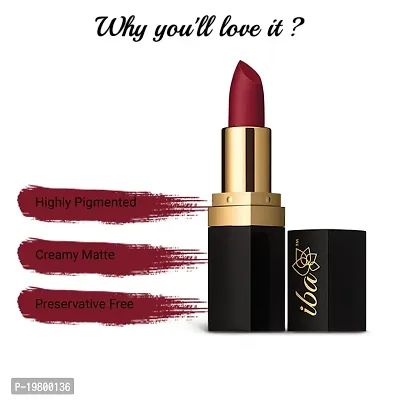 Iba Long Stay Matte Lipstick Shade M08 Burgundy Red, 4g | Intense Colour | Highly Pigmented and Long Lasting Matte Finish | Enriched with Vitamin E | 100% Natural, Vegan  Cruelty Free-thumb3