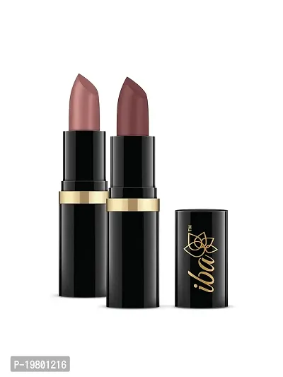 Iba Moisture Rich Lipstick Combo Pack of 2 ? Nude Love Shade (A45 Glossy Natural + A46 Spicy Nude) For Women Highly Pigmented, Long Lasting  Glossy Finish