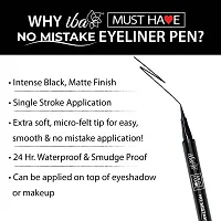 Iba Must Have No Mistake Eyeliner Pen - Deep Black 1.1ml For Eye Makeup Ultra Matte Finish Smudgeproof Waterproof  Transferproof 24 Hr Long Stay Formula - Deep Black-thumb4