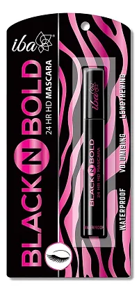 Iba Black N Bold 24 Hr Hd Mascara Black 8 ml l Waterproof Lengthening Curling Volumising-thumb3