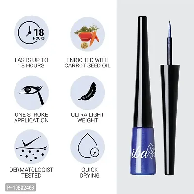 Iba Eye Talk Liquid Eyeliner - 01 Metallic Blue | 18 Hr Waterproof, No Fade  Smudge proof Eye Makeup | Quick Drying | Matte Finish | 100% Vegan  Cruelty Free-thumb4