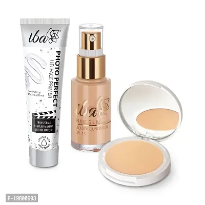 Iba Primer + Foundation + Compact Combo, Golden Beige, 30 millilitre l Long Lasting, Full Coverage Base Makeup l Vegan  Cruelty Free-thumb0