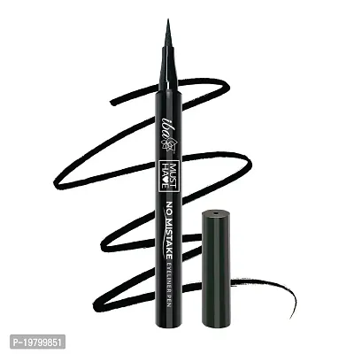 Iba Must Have No Mistake Eyeliner Pen - Deep Black 1.1ml For Eye Makeup Ultra Matte Finish Smudgeproof Waterproof  Transferproof 24 Hr Long Stay Formula - Deep Black