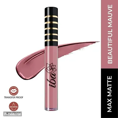 Iba Maxx Matte Liquid Lipstick Shade - Beautiful Mauve 2.6ml | Transfer proof | Velvet Matte Finish | Highly Pigmented and Long Lasting | Full Coverage | Non-Dryiny-thumb4