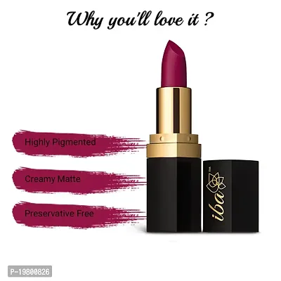 Iba Long Stay Matte Lipstick Shade M04 Wild Magenta, 4g | Intense Colour | Highly Pigmented and Long Lasting Matte Finish | Enriched with Vitamin E | 100% Natural, Vegan  Cruelty Free-thumb5