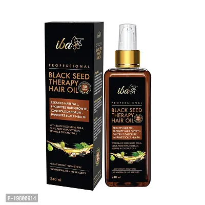 Iba Professional Black Seed Therapy Hair Oil - lightweight non-sticky mineral oil free dark brown