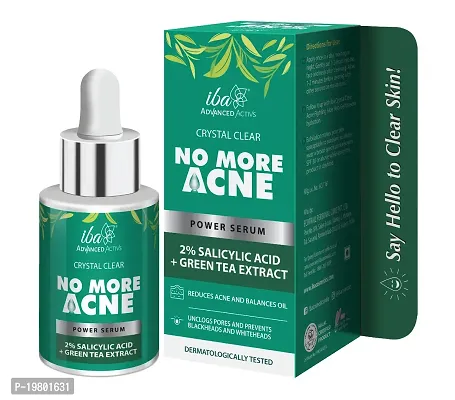 Iba Crystal Clear No More Acne 2% Salicylic Acid Power Serum l For Acne, Pimples, Blackheads  Open Pores l For Oily or Combination Skin l 30 ml