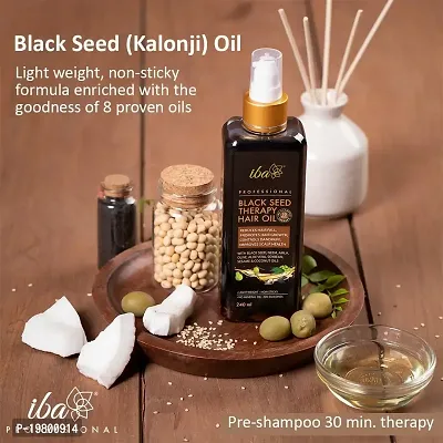 Iba Professional Black Seed Therapy Hair Oil - lightweight non-sticky mineral oil free dark brown-thumb2