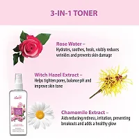 Iba 3-in-1 Rose Water Toner l With Chamomile  Witch Hazel Extracts l Restores Glow, Hydrates, Tightens Pores l 100% Natural Rose Fragrance l For All Skin Types-thumb1