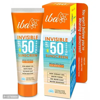 Iba Invisible Spf 50 Sunscreen Pa++++ For All Skin Types Gel Based Oil Free Matte Finish Paraben Free