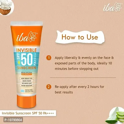 Iba Invisible Spf 50 Sunscreen Pa++++ For All Skin Types Gel Based Oil Free Matte Finish Paraben Free-thumb3