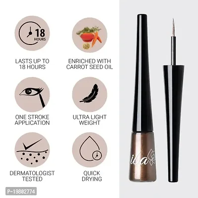 Iba Eye Talk Liquid Eyeliner - 02 Shimmery Bronze | 18 Hr Waterproof No Fade  Smudge proof Eye Makeup | Quick Drying | Matte Finish | 100% Vegan  Cruelty Free-thumb5