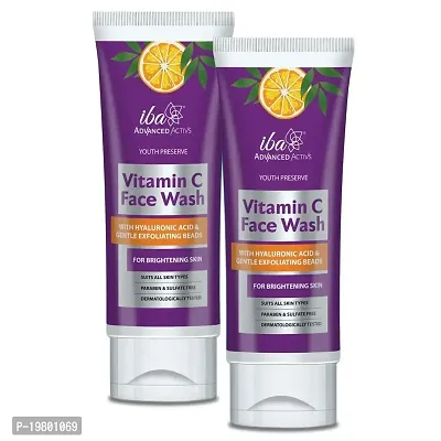 Iba Advanced Activs Youth Preserve Vitamin C Face Wash l No Parabens  Sulfates l High Foam l For Glowing Skin,100g (Pack of 2)