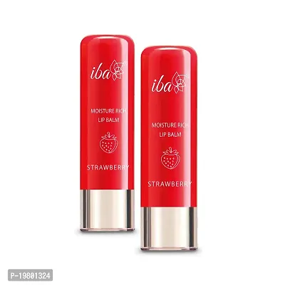 Iba Moisture Rich Lip Balm - Strawberry (Pack of 2) l For Dry Damaged and Chapped Lips | Enriched with Cocoa Butter, Shea Butter l 100% Natural  Vegan-thumb4