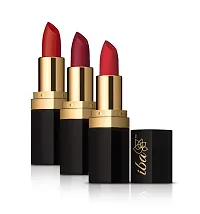 Iba Halal Care Lipstick Combo 5 - Festive Red Matte Long Stay, Red, 4 g (Pack of 3) l 100% Vegan  Natural l Highly Pigmented-thumb1