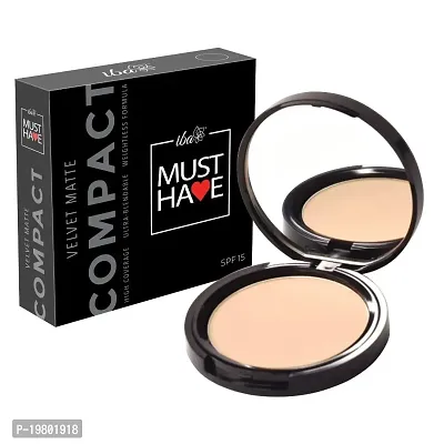 Iba Must Have Velvet Matte Pressed Compact Powder - Cool Vanilla, 9g High Coverage, Ultra Blendable, Face Makeup, Weightless Formula, SPF 15, Oil Free Fresh Matte Finish Look 100% Natural-thumb0