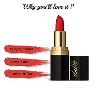 Iba Pure Lips Long Stay Matte Lipstick, M06 Bold Red, 4g l 100% Vegan  Natural l Highly Pigmentated l Long Lasting-thumb3