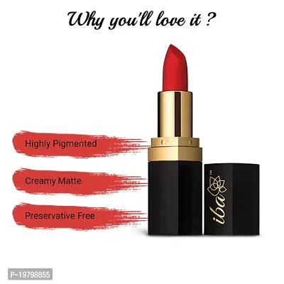 Iba Pure Lips Long Stay Matte Lipstick, M06 Bold Red, 4g l 100% Vegan  Natural l Highly Pigmentated l Long Lasting-thumb4