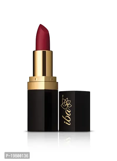 Iba Long Stay Matte Lipstick Shade M08 Burgundy Red, 4g | Intense Colour | Highly Pigmented and Long Lasting Matte Finish | Enriched with Vitamin E | 100% Natural, Vegan  Cruelty Free