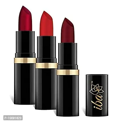 Iba Halal Care Cream Lipstick Combo -A65 Ruby Touch A62 Pure Red A72 Maroon Burst 4 g-Pack of 3-thumb0