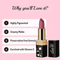 Iba Long Stay Matte Lipstick Limited Edition L01 Pink Pillow, 4 g | Intense Colour | Highly Pigmented and Long Lasting Matte Finish | Enriched with Vitamin E-thumb1