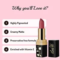 Iba Long Stay Matte Lipstick Limited Edition L02 Turkish Rose, 4 g | Intense Colour | Highly Pigmented and Long Lasting Matte Finish | Enriched with Vitamin E-thumb1