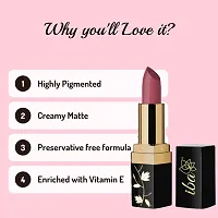 Iba Long Stay Matte Lipstick Limited Edition L03 Pink Pout, 4 g| Intense Colour | Highly Pigmented and Long Lasting Matte Finish | Enriched with Vitamin E-thumb1