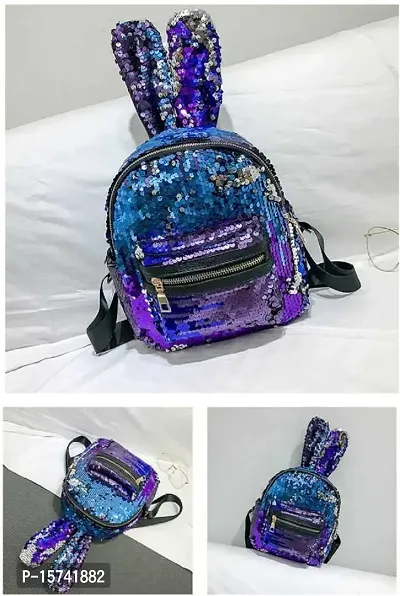 KRISMO Blue Big Ear Medium Backpack Stylish Comfortable Handbag For Women (BAG-35-BLU)-thumb5