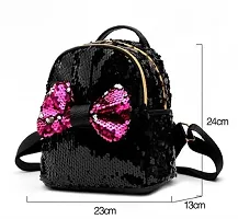 KRISMO Black Tie Medium Backpack Stylish Comfortable Handbag For Women (BAG-33-BLK)-thumb2