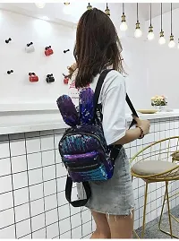 KRISMO Blue Big Ear Medium Backpack Stylish Comfortable Handbag For Women (BAG-35-BLU)-thumb3