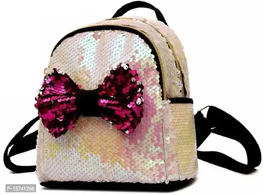KRISMO White Tie Medium Backpack Stylish Comfortable Handbag For Women (BAG-33-WHT)-thumb0