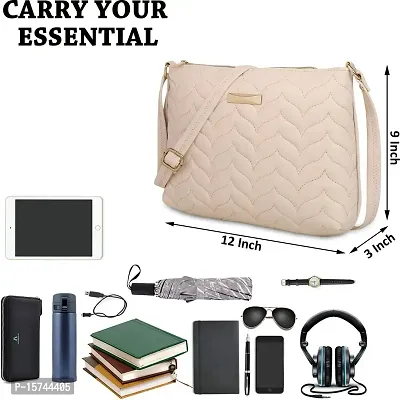 KRISMO Stylish Fashionable Shoulder Handbag For Women  Girls (GIR-02-CRM)-thumb5