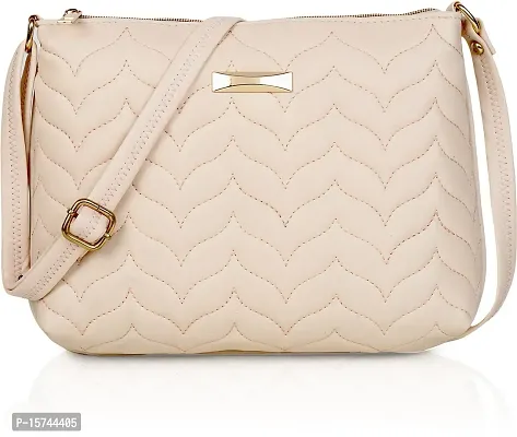 KRISMO Stylish Fashionable Shoulder Handbag For Women  Girls (GIR-02-CRM)-thumb0