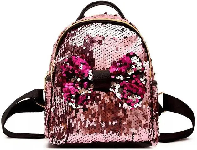 KRISMO Black Tie Medium Backpack Stylish Comfortable Handbag For Women {BAG-33}