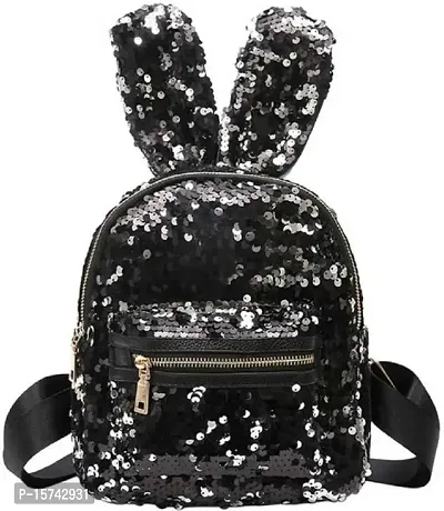 KRISMO Black Big Ear Medium Backpack Stylish Comfortable Handbag For Women (BAG-35-BLK)