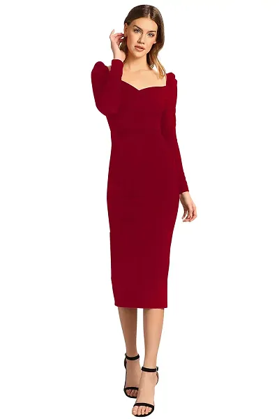 Solid Bodycon Party Wear Dress