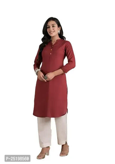 KASHISHIYA Solid Straight Kurta for wWomens  Girls - Black/Blue/Maroon/Green/Pink