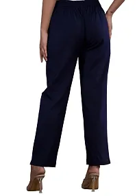 KASHISHIYA Pure Cotton Straight Fit Navy Blue Pants for Women and Girls - 3X-Large-thumb3